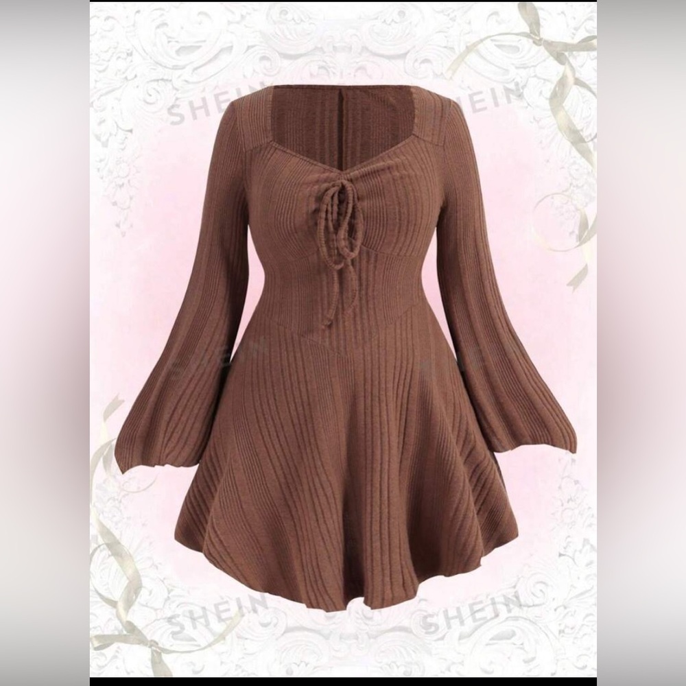 Brown long sleeve dress
